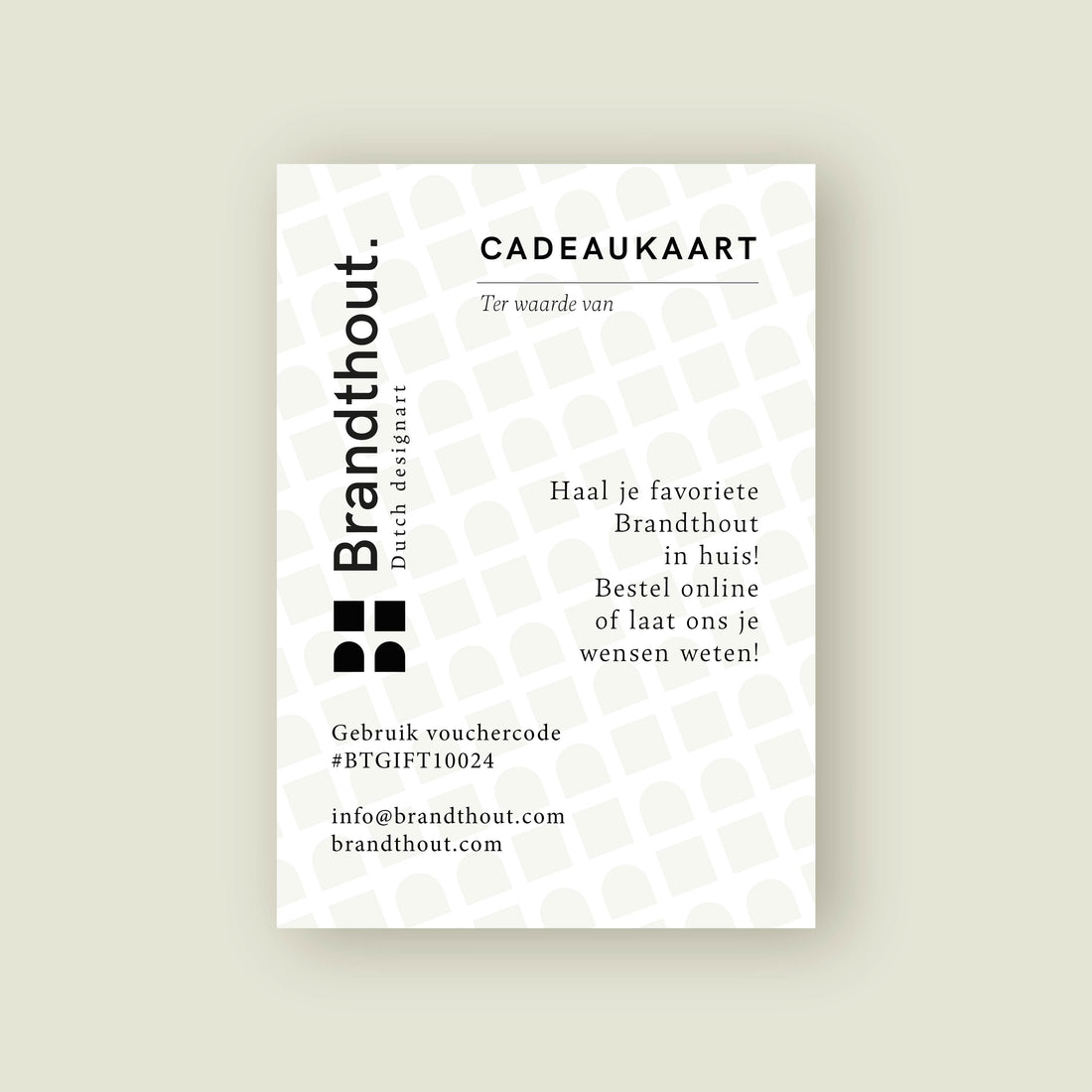 Brandthout. Cadeaubon